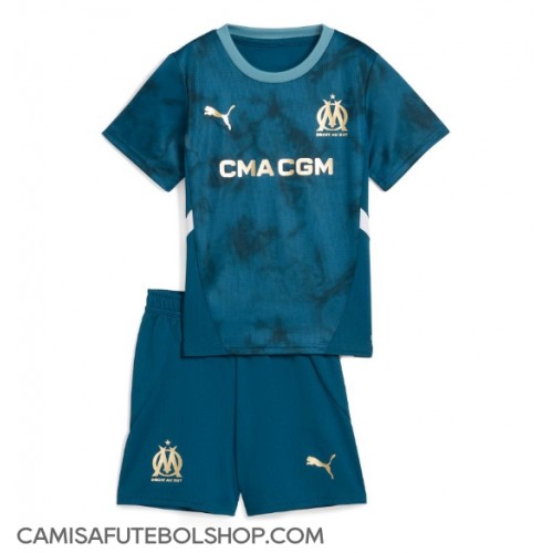 Camisa de time de futebol Olympique de Marseille Replicas 2º Equipamento Infantil 2024-25 Manga Curta (+ Calças curtas)